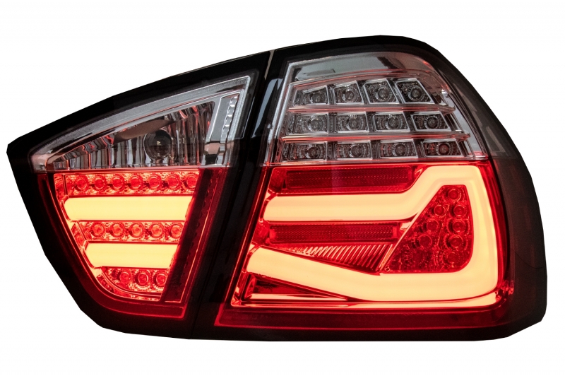 enter Fold In other words LED Taillights for BMW 3 Series E90 (03.2005-08.2008) Red White LightBar  F30 LCI Design | Entuning