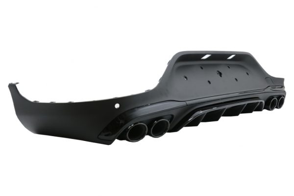 Rear Diffuser with Exhaust Black Muffler Tips for Mercedes GLC Coupe  Facelift C253 (2020-up) GLC43 Design Night Package