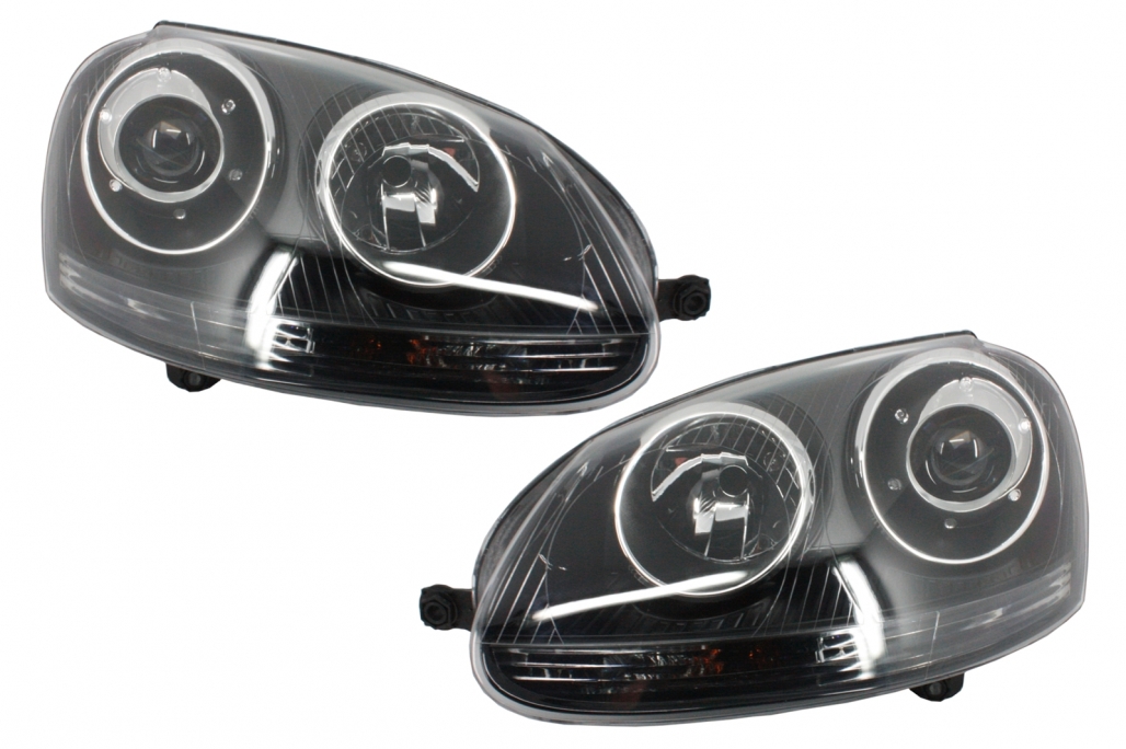 lineal Inde fremstille Xenon Look Headlights for VW Golf 5 V Mk5 (2003-2007) Jetta (2005-2010) GTI  R32 Black Edition | Entuning
